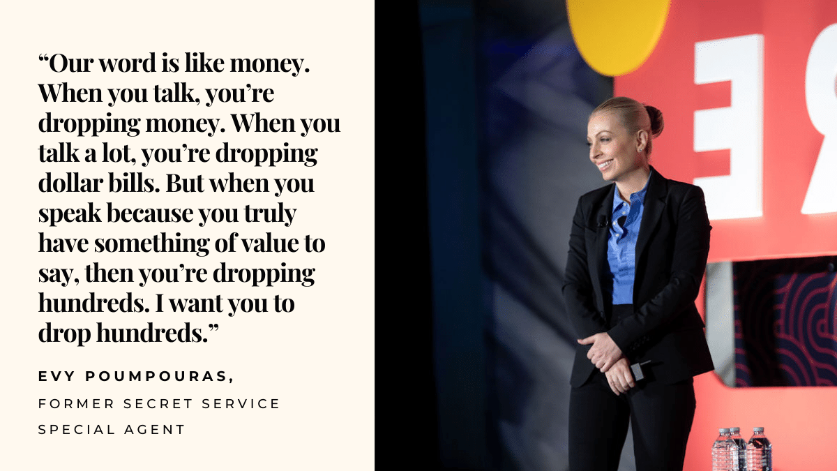 evy poumpouras on INSPIRE stage